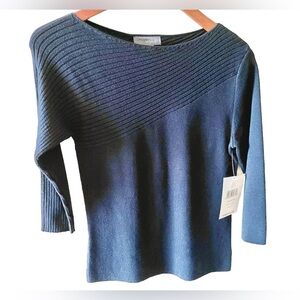 NWT BLACK LONG SLEEVE PULLOVER SWEATER TOP - STYLISH FALL - DESIGNERS ORIGINALS